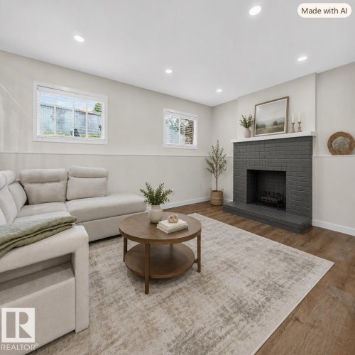 4216 49 Avenue, Beaumont, AB - Indoor Photo Showing Living Room With Fireplace