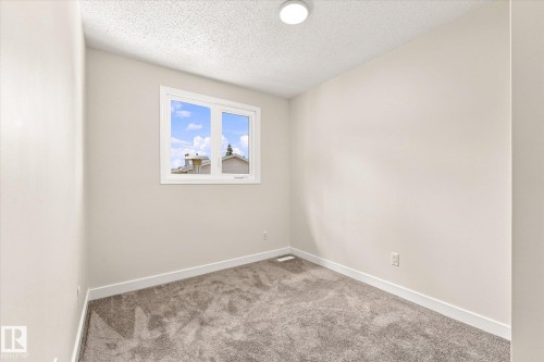 Light-colored walls, gray carpeting, and a white window frame - 18307 66 Avenue Nw, Edmonton, AB - Indoor Photo Showing Other Room