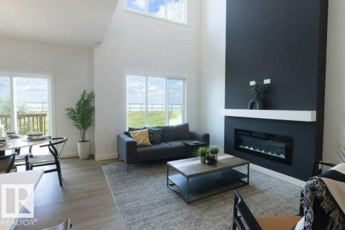 37 Axelwood Crescent, Spruce Grove, AB - Indoor Photo Showing Living Room With Fireplace