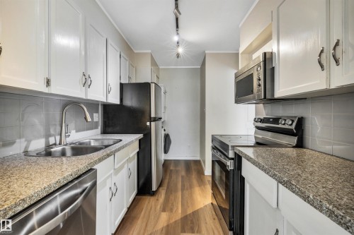 #304 8149 111 St Nw, Edmonton, AB - Indoor Photo Showing Kitchen With Double Sink