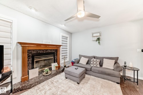 6223 162B Ave Nw, Edmonton, AB - Indoor Photo Showing Living Room With Fireplace