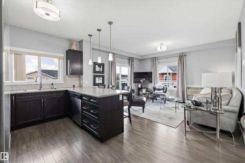 #402 2229 44 Av Nw, Edmonton, AB - Indoor Photo Showing Kitchen With Double Sink With Upgraded Kitchen