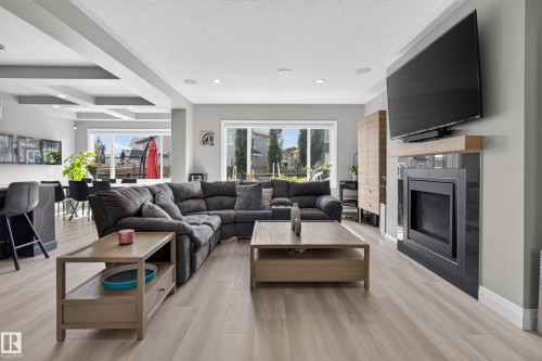 3617 Claxton Place Sw, Edmonton, AB - Indoor Photo Showing Living Room With Fireplace