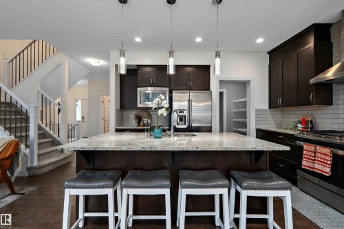 15832 11 Avenue Sw, Edmonton, AB - Indoor Photo Showing Kitchen With Upgraded Kitchen