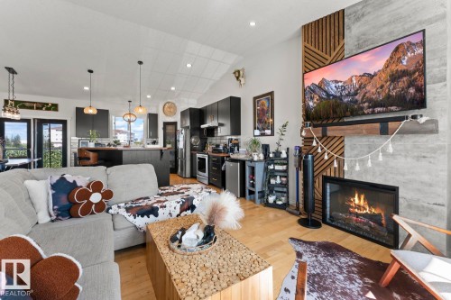 4804 64 Avenue, Cold Lake, AB - Indoor Photo Showing Living Room With Fireplace