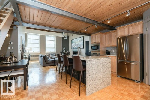 #203 10009 102 Av Nw, Edmonton, AB - Indoor Photo Showing Kitchen With Stainless Steel Kitchen