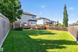 Expansive backyard with a large grass lawn - 