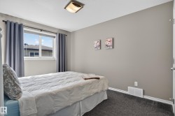Neutral wall tones with dark carpeting - 