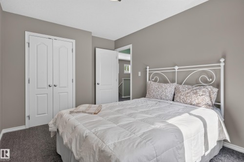 Neutral-toned walls complement plush carpeting - 9515 221 Street Nw, Edmonton, AB - Indoor Photo Showing Bedroom