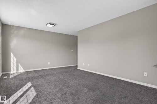 Neutral wall color with white trim, gray carpeting, and a flush-mount ceiling light - 9515 221 Street Nw, Edmonton, AB - Indoor Photo Showing Other Room