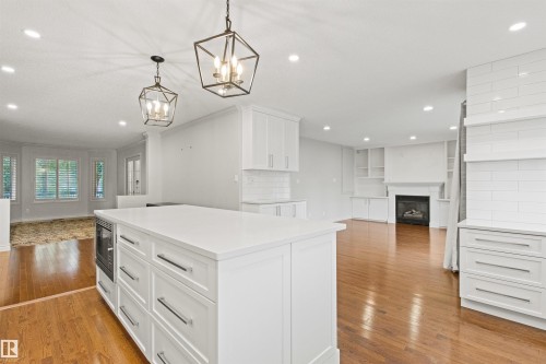 10626 125 Street Nw, Edmonton, AB - Indoor Photo Showing Kitchen With Fireplace