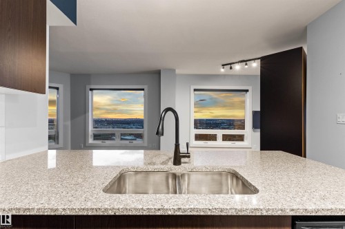 #2401 10152 104 St Nw, Edmonton, AB - Indoor Photo Showing Kitchen With Double Sink With Upgraded Kitchen