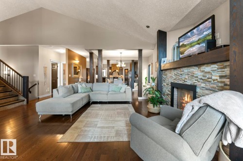 2303 2 Avenue, Cold Lake, AB - Indoor Photo Showing Living Room With Fireplace