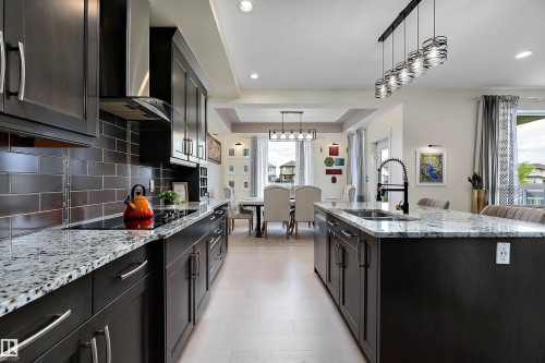 164 Durrand Bend, Fort Saskatchewan, AB - Indoor Photo Showing Kitchen With Double Sink With Upgraded Kitchen