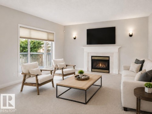 11568 15 Avenue Nw, Edmonton, AB - Indoor Photo Showing Living Room With Fireplace