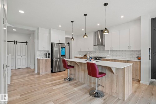 1931 Westerra Lane, Stony Plain, AB - Indoor Photo Showing Kitchen With Stainless Steel Kitchen With Upgraded Kitchen