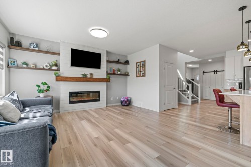 1931 Westerra Lane, Stony Plain, AB - Indoor Photo Showing Living Room With Fireplace