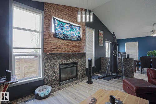4506 154 Avenue Nw, Edmonton, AB - Indoor Photo Showing Living Room With Fireplace