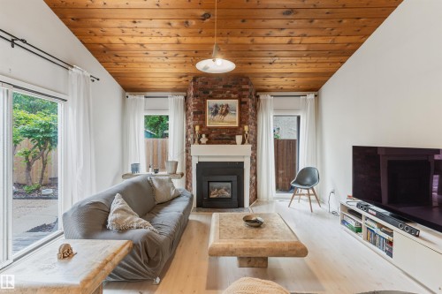 190 Westridge Road Nw, Edmonton, AB - Indoor Photo Showing Living Room With Fireplace