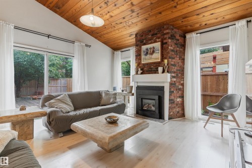 190 Westridge Road Nw, Edmonton, AB - Indoor Photo Showing Living Room With Fireplace