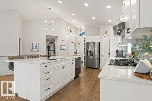 501 Byrne Crescent Sw, Edmonton, AB - Indoor Photo Showing Kitchen With Upgraded Kitchen