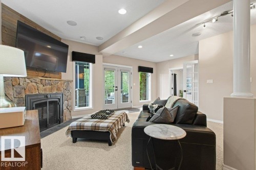 501 Byrne Crescent Sw, Edmonton, AB - Indoor With Fireplace