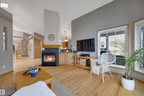 341 Burton Road Nw, Edmonton, AB - Indoor Photo Showing Living Room With Fireplace