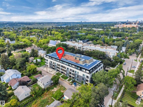 Just BLOCKS to the RAVINE for BIKING and WALKING - #410 11503 76 Av Nw, Edmonton, AB - Outdoor With View