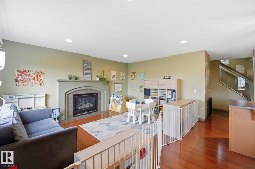 5420 162B Avenue Nw, Edmonton, AB - Indoor Photo Showing Living Room With Fireplace