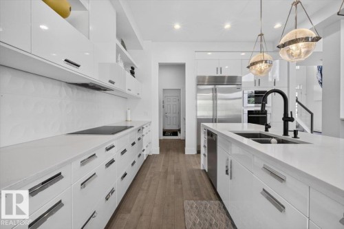 1123 Wahl Place Nw, Edmonton, AB - Indoor Photo Showing Kitchen With Double Sink With Upgraded Kitchen