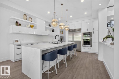 1123 Wahl Place Nw, Edmonton, AB - Indoor Photo Showing Kitchen With Upgraded Kitchen