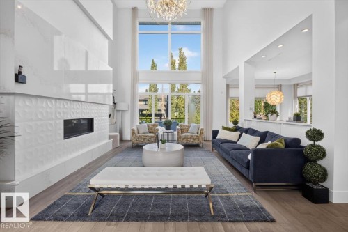 1123 Wahl Place Nw, Edmonton, AB - Indoor Photo Showing Living Room With Fireplace