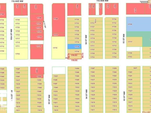 Property Plot Plan. Illustrating parcel configurations and dimensions within a specific geographic area - 9402 117 Avenue Nw, Edmonton, AB - Other