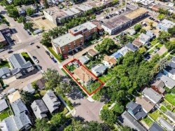 Corner lot property with mature trees and established landscaping - 