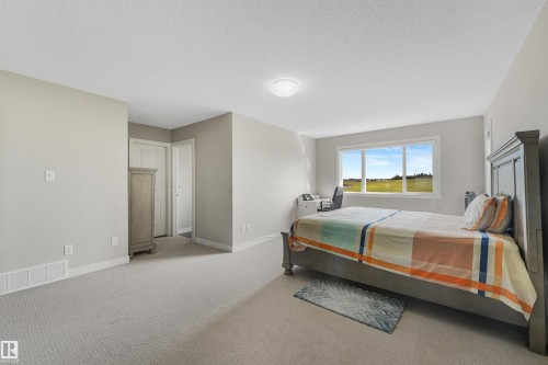 Neutral tone walls, light-colored carpeting, and a large window providing ample natural light - 3359 13 Avenue Nw, Edmonton, AB 