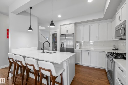 21711 99 Avenue Nw, Edmonton, AB - Indoor Photo Showing Kitchen With Double Sink With Upgraded Kitchen