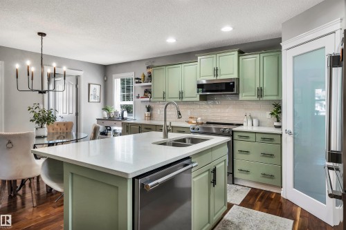 9804 145 Avenue Nw, Edmonton, AB - Indoor Photo Showing Kitchen With Double Sink With Upgraded Kitchen
