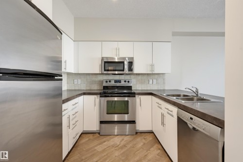 #801 10136 104 St Nw, Edmonton, AB - Indoor Photo Showing Kitchen With Double Sink