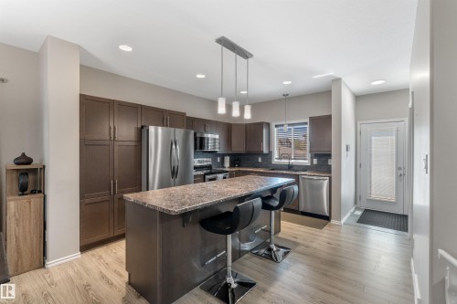 22107 88 Avenue Nw, Edmonton, AB - Indoor Photo Showing Kitchen With Stainless Steel Kitchen With Upgraded Kitchen