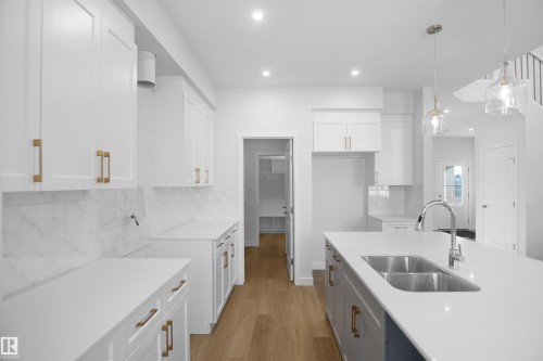 22940 82 Avenue Nw, Edmonton, AB - Indoor Photo Showing Kitchen With Double Sink With Upgraded Kitchen
