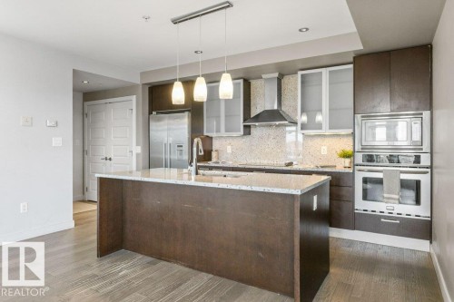 #1102 10388 105 St Nw, Edmonton, AB - Indoor Photo Showing Kitchen With Upgraded Kitchen