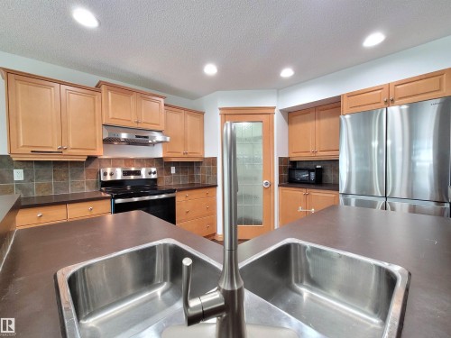 2562 Hanna Crescent Nw, Edmonton, AB - Indoor Photo Showing Kitchen With Double Sink