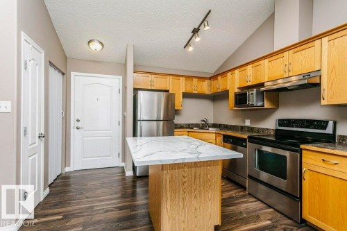 #411 3425 19 St Nw, Edmonton, AB - Indoor Photo Showing Kitchen With Stainless Steel Kitchen