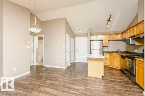 #411 3425 19 St Nw, Edmonton, AB - Indoor Photo Showing Kitchen With Stainless Steel Kitchen