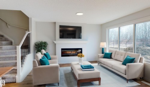 16 Nectar Wynd, St. Albert, AB - Indoor Photo Showing Living Room With Fireplace