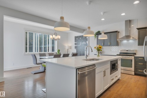 4231 Savaryn Drive Sw, Edmonton, AB - Indoor Photo Showing Kitchen With Double Sink With Upgraded Kitchen