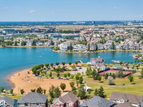 4231 Savaryn Drive Sw, Edmonton, AB - Outdoor With Body Of Water With View