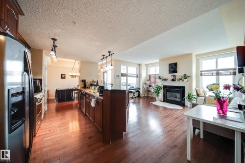 #1301 9020 Jasper Av Nw, Edmonton, AB - Indoor With Fireplace