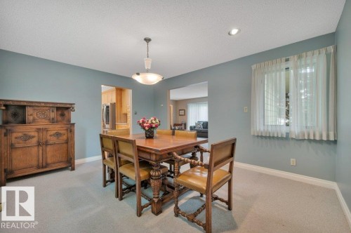 Formal dining room perfect for family gatherings - 5620 151 Street Nw, Edmonton, AB - Indoor Photo Showing Dining Room