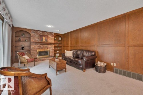 5620 151 Street Nw, Edmonton, AB - Indoor Photo Showing Living Room With Fireplace